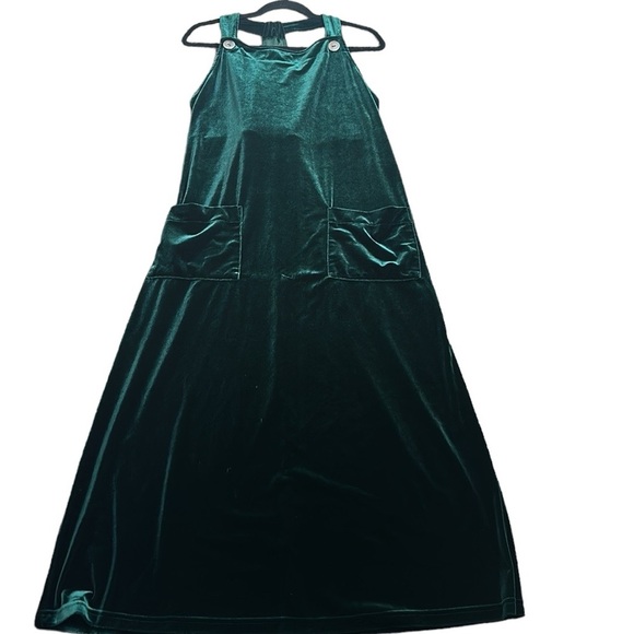 Carol Anderson green velvet midi dress size large - Picture 1 of 8